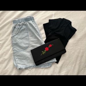 Vintage Light Wash Distressed Chic Demon Shorts